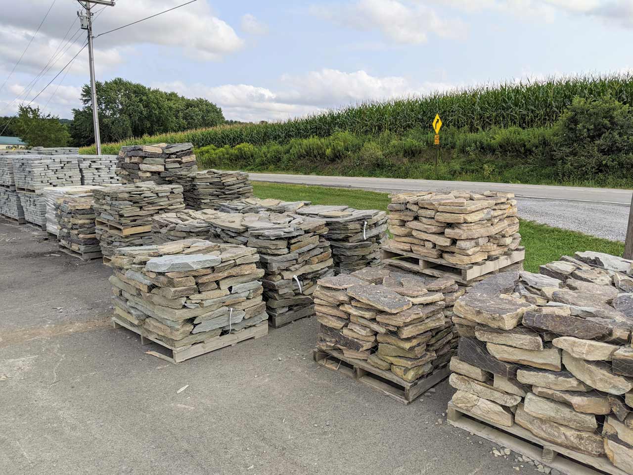 Piles of natural hardscaping material